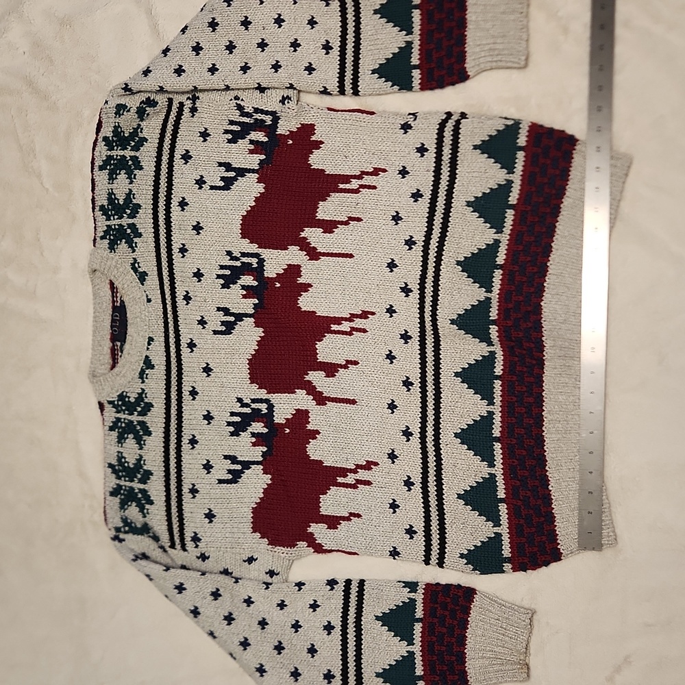 Vintage Holiday Christmas Reindeer Knit Sweater Old Glory Brand Men's Size Large